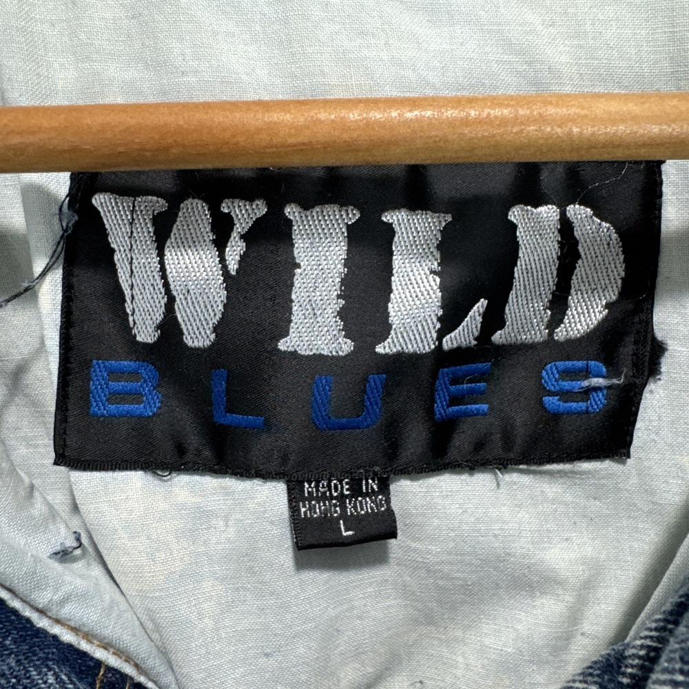 VTG RARE  40s Wild Blues Denim Design  Lined Jacket  Distressed Rivets Acid Wash - Picture 11 of 14